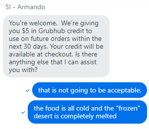 abustillos2201's tweet photo. This was just my experience with @GrubHub @Grubhub_Care  after placing my order for a hotdog and fries from a place a mile from me. I place the order at 2:11PM and it arrived at 3:30PM completely cold...I work in customer service and this has to be my worst experience ever. https://t.co/yEWGhTDtWO
