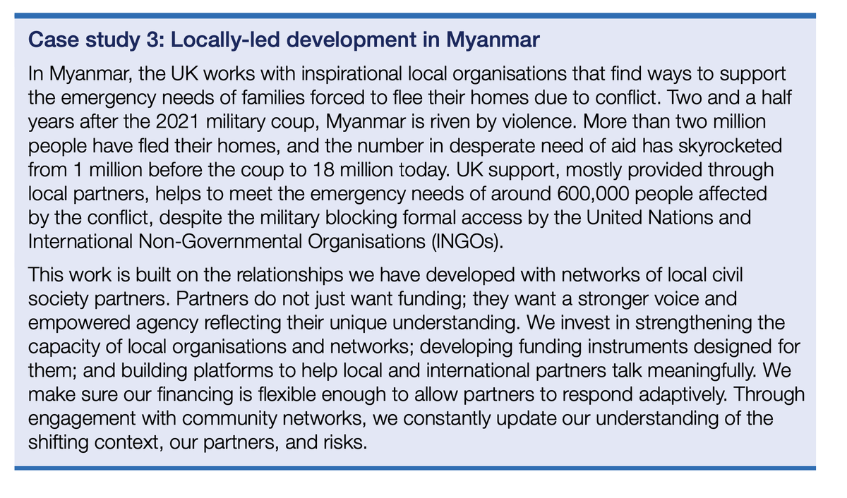 leighhmitchell's tweet photo. A brief mention of #Myanmar in @FCDOGovUK's new whitepaper presenting the UK's approach to global development.

Support to 600K+ via local NGOs, INGOs and the UN, "despite the military blocking formal access".

Click to download:
https://t.co/bmFUs7Hm5N

#WhatsHappeningInMyanmar https://t.co/GJhE5xlOka