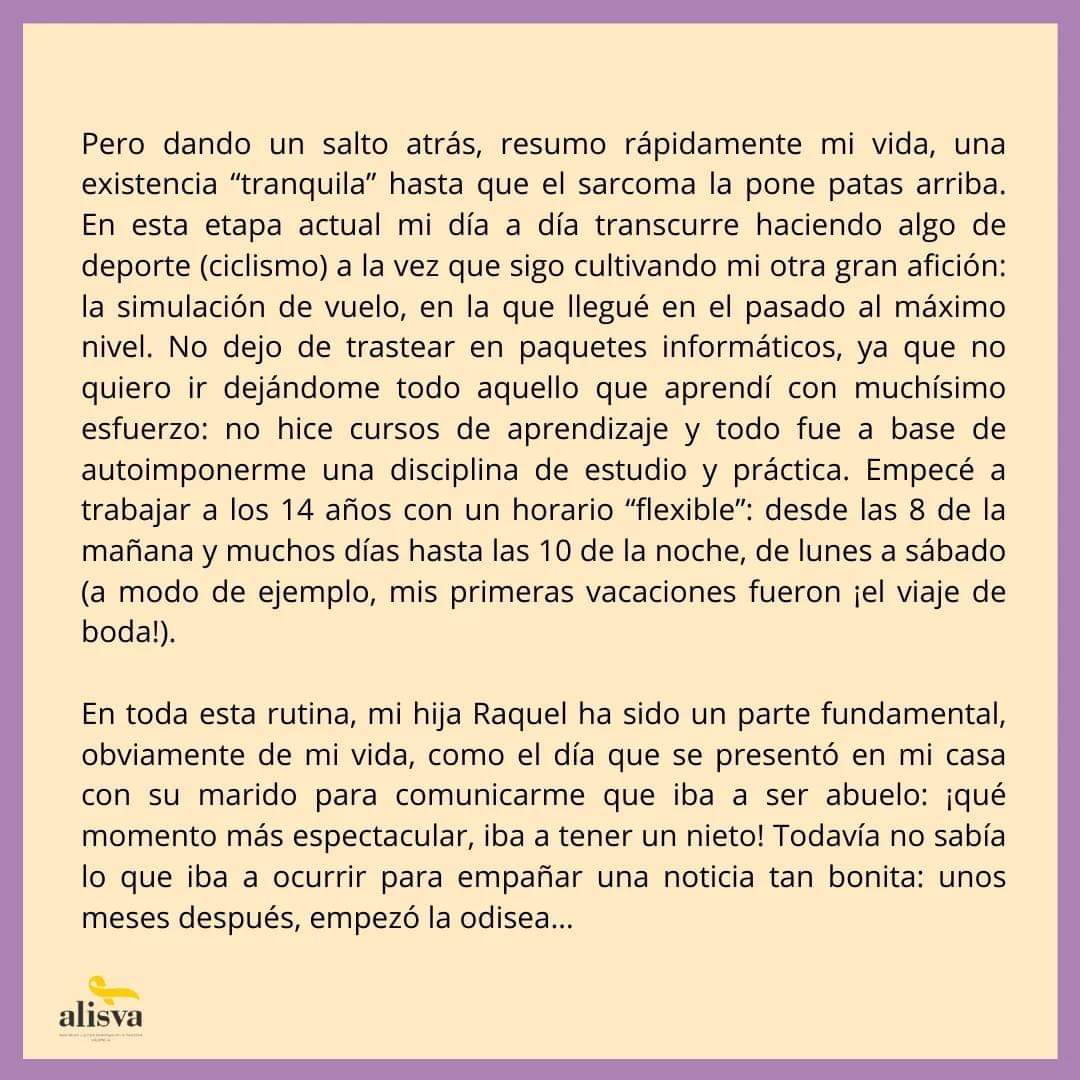 ALISVA_Sarcoma's tweet photo. Ser padre y afrontar el sarcoma con tu hija: el periplo de una enfermedad.
Hoy vemos a través de los ojos de Paco cómo impactó el sarcoma en sus vidas.

Seguimos dando visibilidad.🎗️💪🎗️
#sarcomasurvivor 
#sarcomachallenge 
#sarcomaawareness https://t.co/mWmd6StWzT