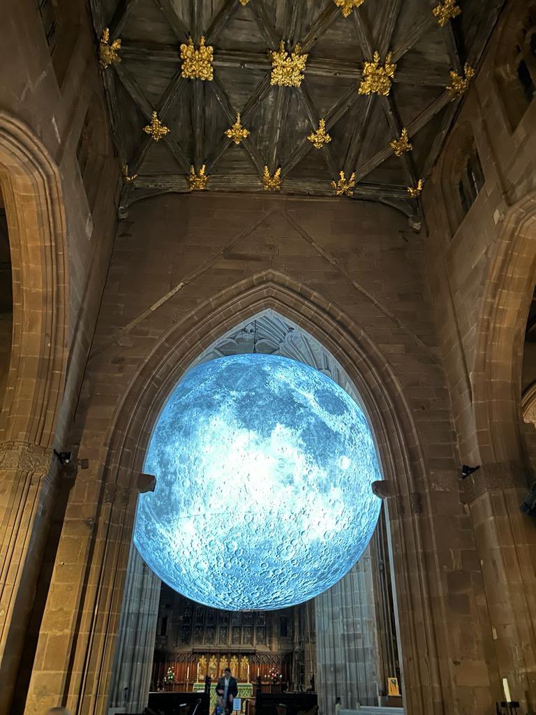 It was a full moon tonight! And it was certainly a full house @RothMinster too! Great to be at the launch event tonight for this very fabulous exhibition by @lukejerram It s there for 2 more weeks. Go see if you get chance. Big thanks @Pioneers4Roth for the invite. We loved it.