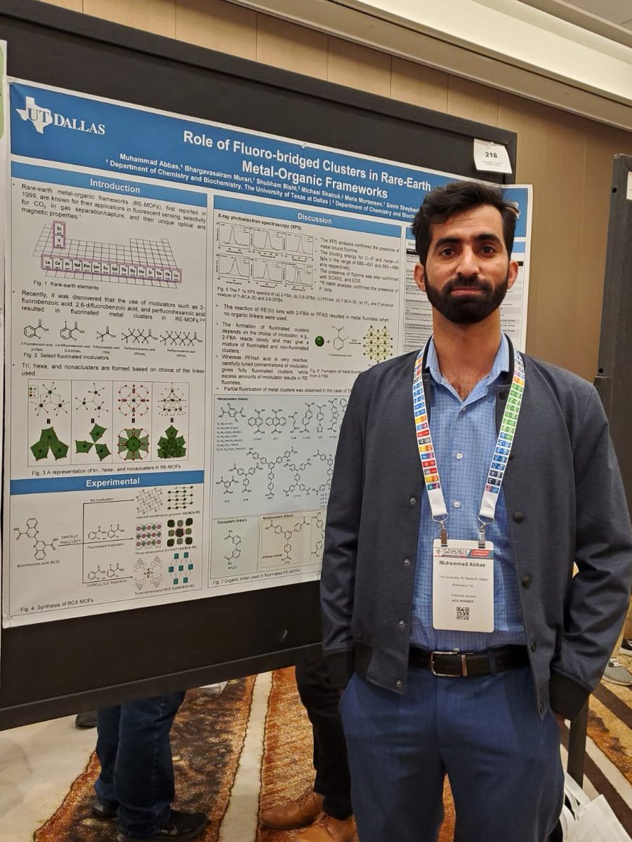 Marie and Abbas presented group's work at the ACS Southwest regional meeting. #SWRM2023 @MortenMOFs @MAbbas003 @swrmacs #MOFs