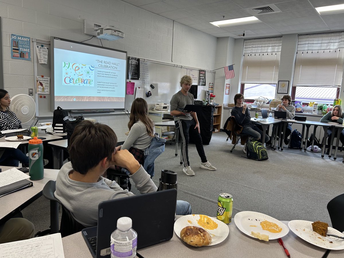 A “Beowulf” celebration in Ms. Devey’s room. Eulogy or boast… your choice! #CanePride #Classof2024