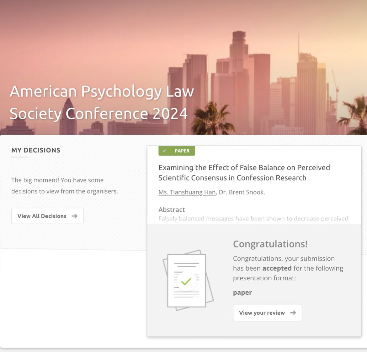 TShHan_'s tweet image. I’m going to LA!! #APLS2024