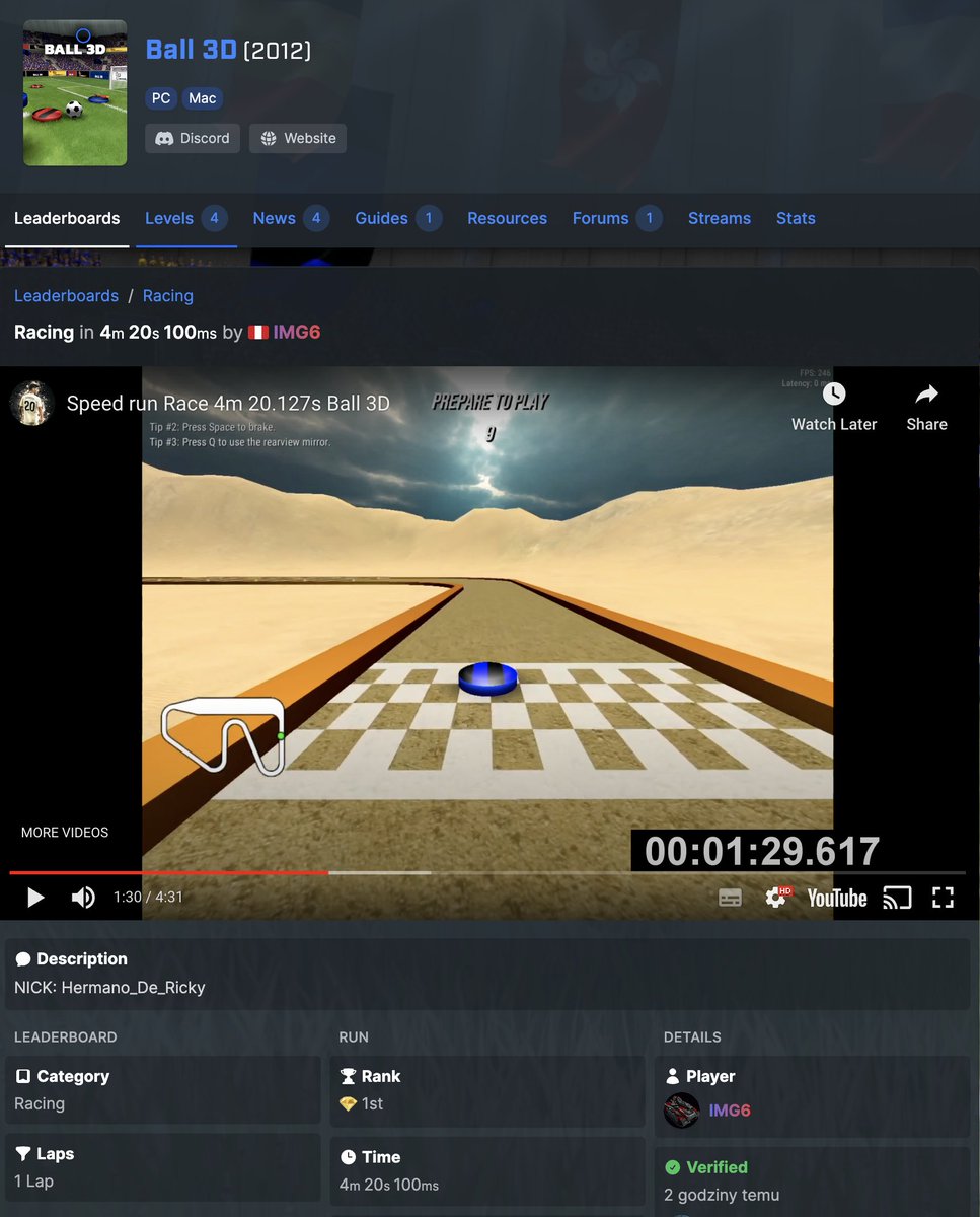 Racing mode in my soccer game, perfect challenge for speedrunners.

#speedrun