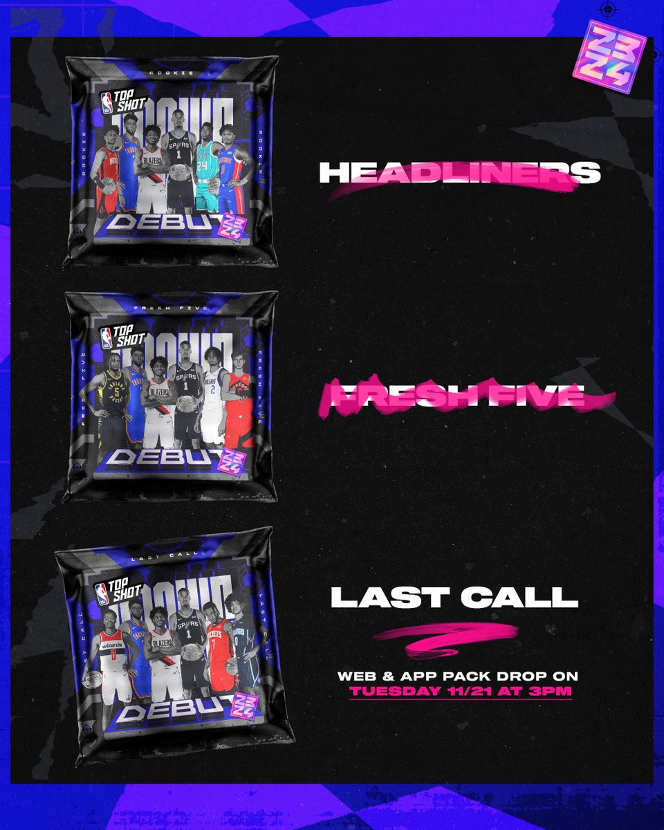 Last Call ☎️ 

▪️5 guaranteed Rookies in each pack
▪️50% chance at Wemby, Chet, Scoot, Miller or the Thompson twins
▪️Future utility with airdrops &amp; awards
▪️Over 90% subscribed 

✅ Join now: hoo.ps/rookie-debut-l…