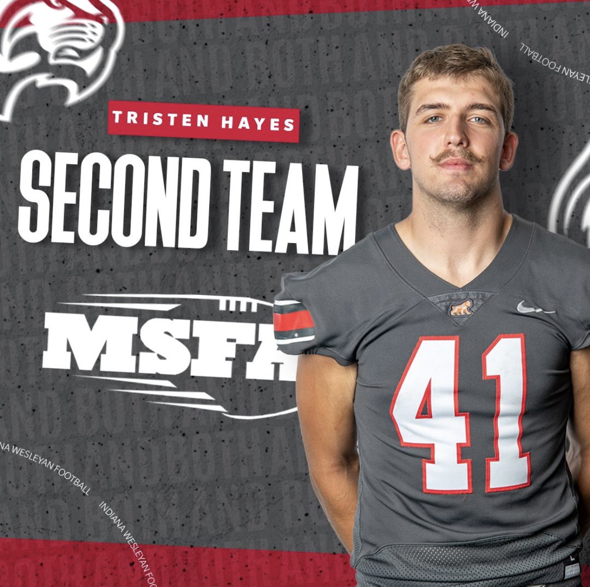 OakHillFootbal1's tweet image. Congratulations to OHFB alum Tristen Hayes on his MSFA Mideast All Conference second team selection! Well done Tristen, proud of you! @trist3mm @IndWesleyan_FB