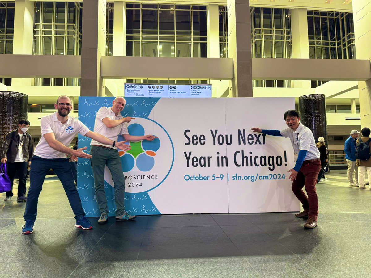 This year was a blast!! 💥😎

We’re already looking forward to see our neuro-people in Chicago for the next SfN 😋😋

For now it’s time to follow-up and leave Washington… Bi-den! 

#ATLASneuro #SfN23 <a href="/SfNtweets/">Society for Neuroscience (SfN)</a>