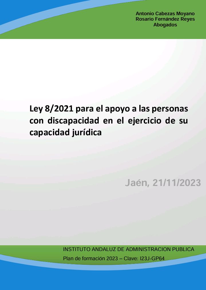antcabezas's tweet photo. Curso sobre la "Ley 8/2021 para el apoyo a las personas con discapacidad en el ejercicio de su capacidad jurídica" - IAAP. Jaén 21/11/2023 https://t.co/z6Ofa7V1dV