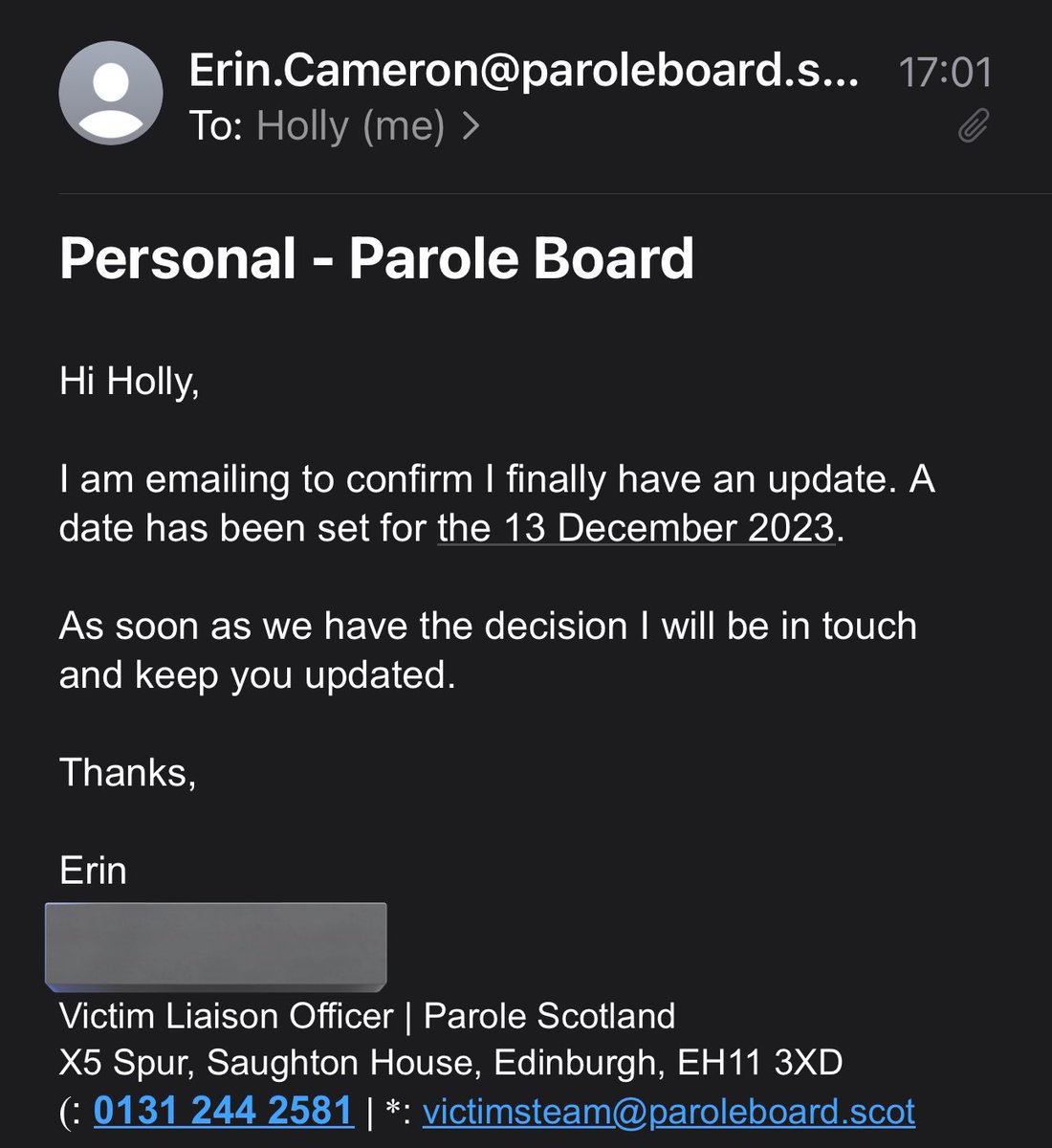 Round 3 here we go, unfortunately Gordon Collins is now at the 3/4 mark year 7/10 so I feel like this parole will be successful this year.