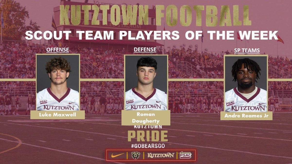 KUBearsFootball's tweet photo. SCOUT TEAM PLAYER'S OF THE WEEK ‼️

#BearsEat https://t.co/DRQK3YUfS1