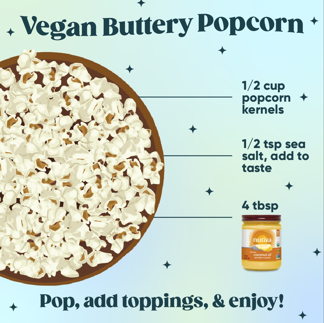 Get cozy with popcorn PLUS our Coconut Oil Butter Flavor🍿 This recipe makes movie theatre-style popcorn achievable at home with 100% plant-based and lactose-free ingredients. 

Order now by shopping through the @Amazon link a.co/d/1Y8gZzA
