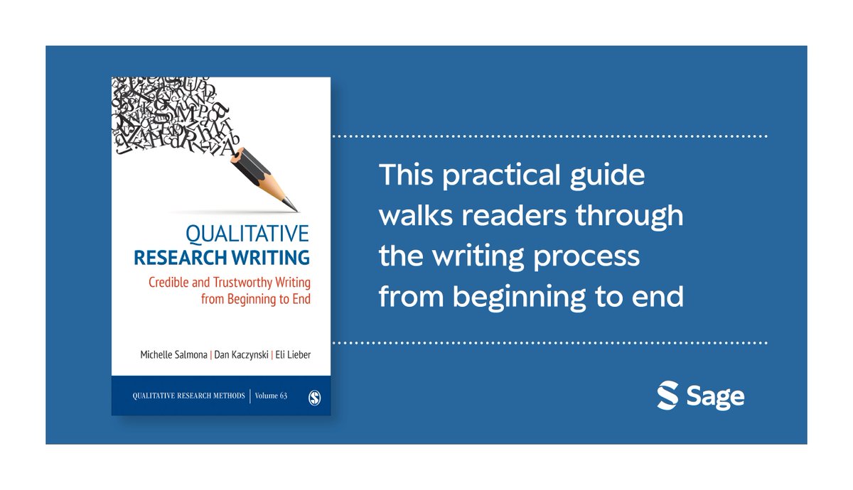 In ‘Qualitative Research Writing’, the authors offer practical guidance based on over two decades of working with faculty and doctoral students.

Order now: ow.ly/8M2K50Q8kmc