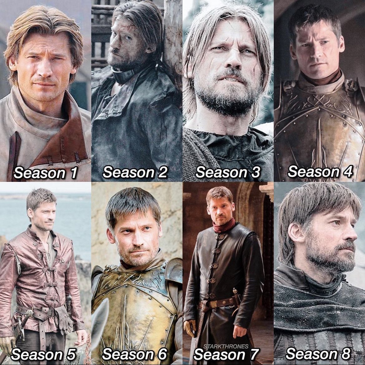HOTDNewsHBO's tweet photo. Jaime through the seasons #GameOfThrones https://t.co/b7A9wXcpLj
