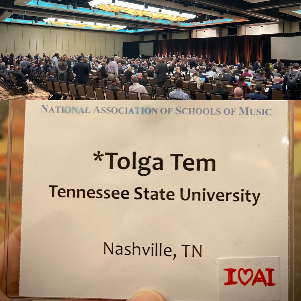 tolgatem's tweet photo. Artificial Intelligence finding its place in music education standards at #nasm #tsu #tnstate #ArtificialIntelligence https://t.co/QagYZYmbf5