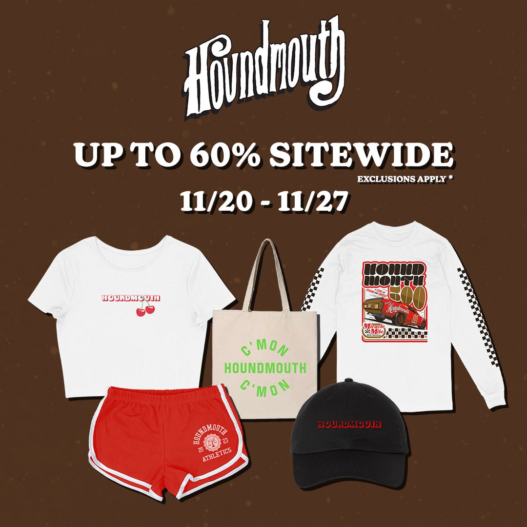 The holiday season is upon us! Enjoy up to 60% off sitewide on us for one week only! Grab your loved one merch from their favorie or get a little something for yourself: houndmouth.lnk.to/shop