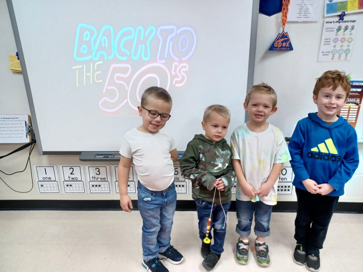 Happy 50th day of school from Kindergarten! Our day was spent learning what life was like back in the 1950s, learning the Hand Jive and the Twist, chewing on bubble gum and trying to blow bubbles and eating root beer floats for snack! #hlwwproud #hlwwlakers #kindergarten