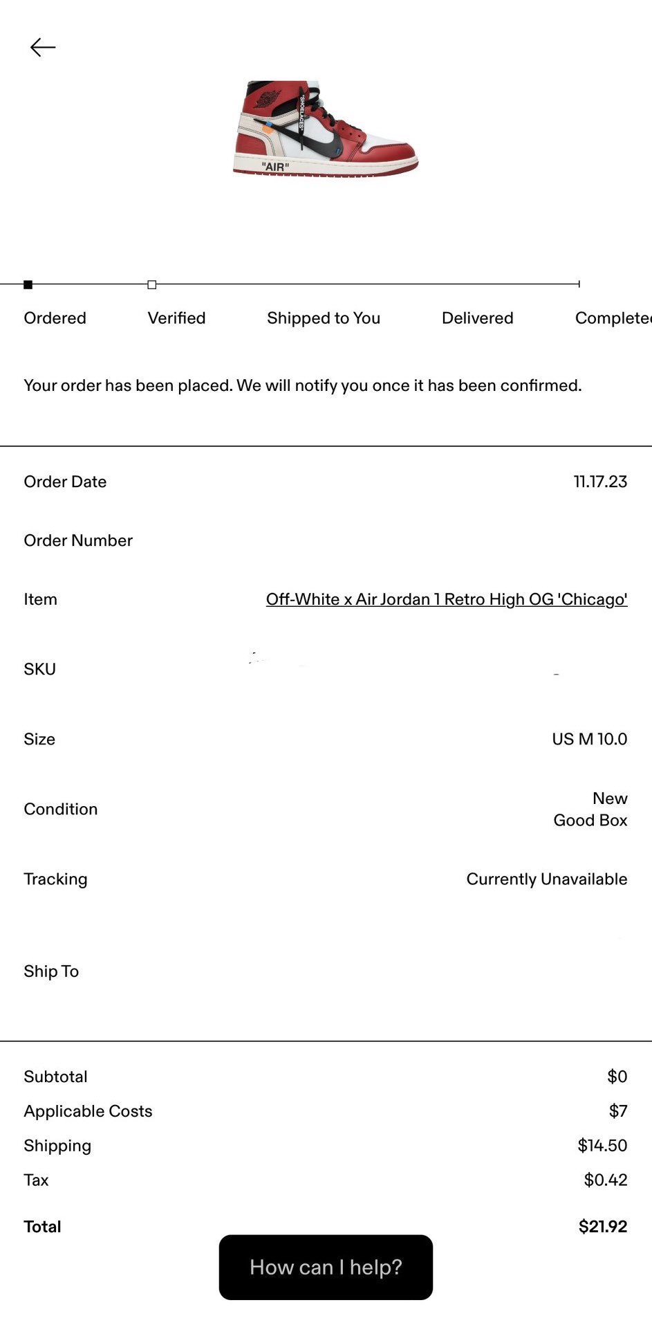 Off white cheap jordan 1 goat