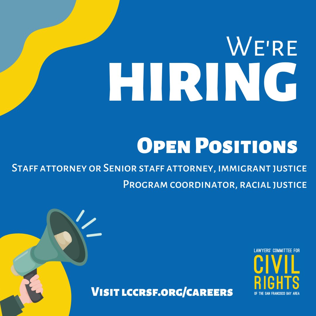 We're hiring! Join our women, LGBTQ+, and POC-led diverse team of 30+ people working together to dismantle systems of oppression. Visit lccrsf.org/careers to learn how to apply.