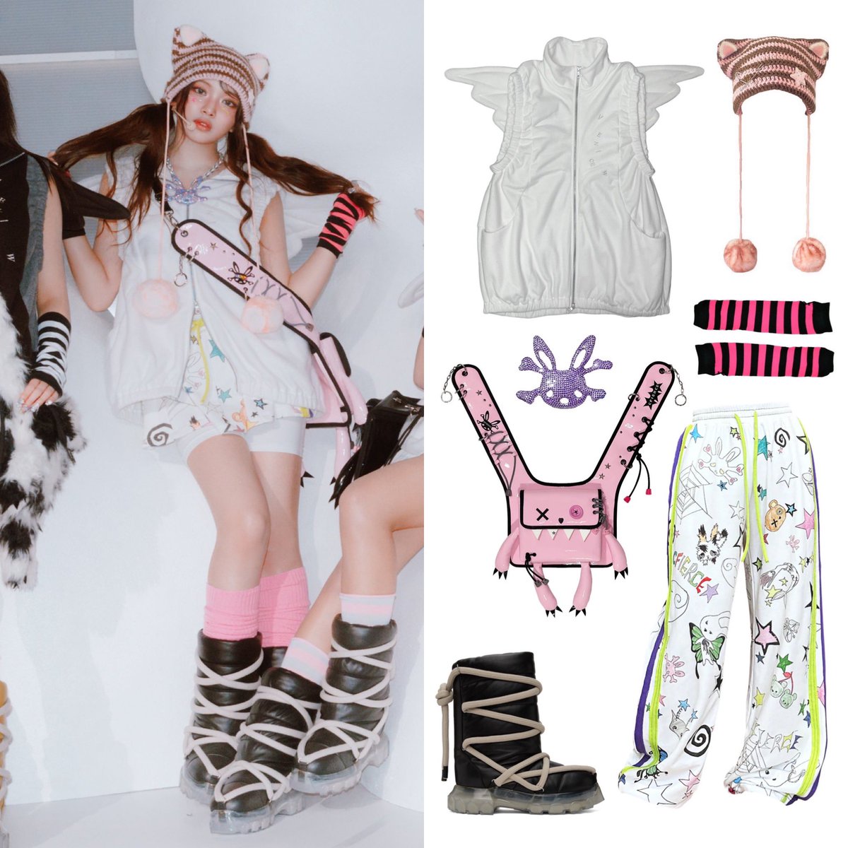 231119 BBMAs VeniceW Wings Vest $270 CFierce Custom Necklace