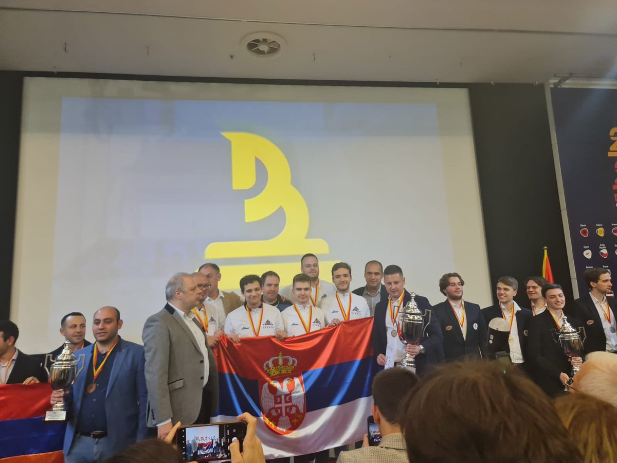 TheButcherChess's tweet photo. We made it!!! 💪💪 European team champions - Serbia 🇷🇸 ❤️🍀 https://t.co/GdGeovfZUe