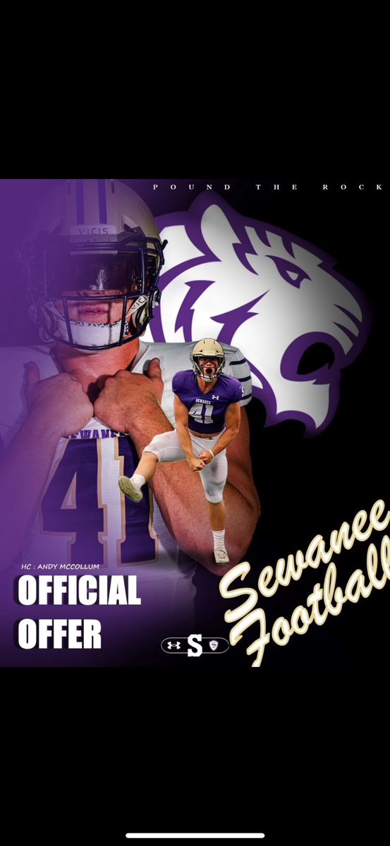 After a great conversation with @Coach_DGaither I am blessed to receive an offer from Sewanee University! @BlackmanFtball @Coach_Kriesky @MedozK @CoachMorrealeFB