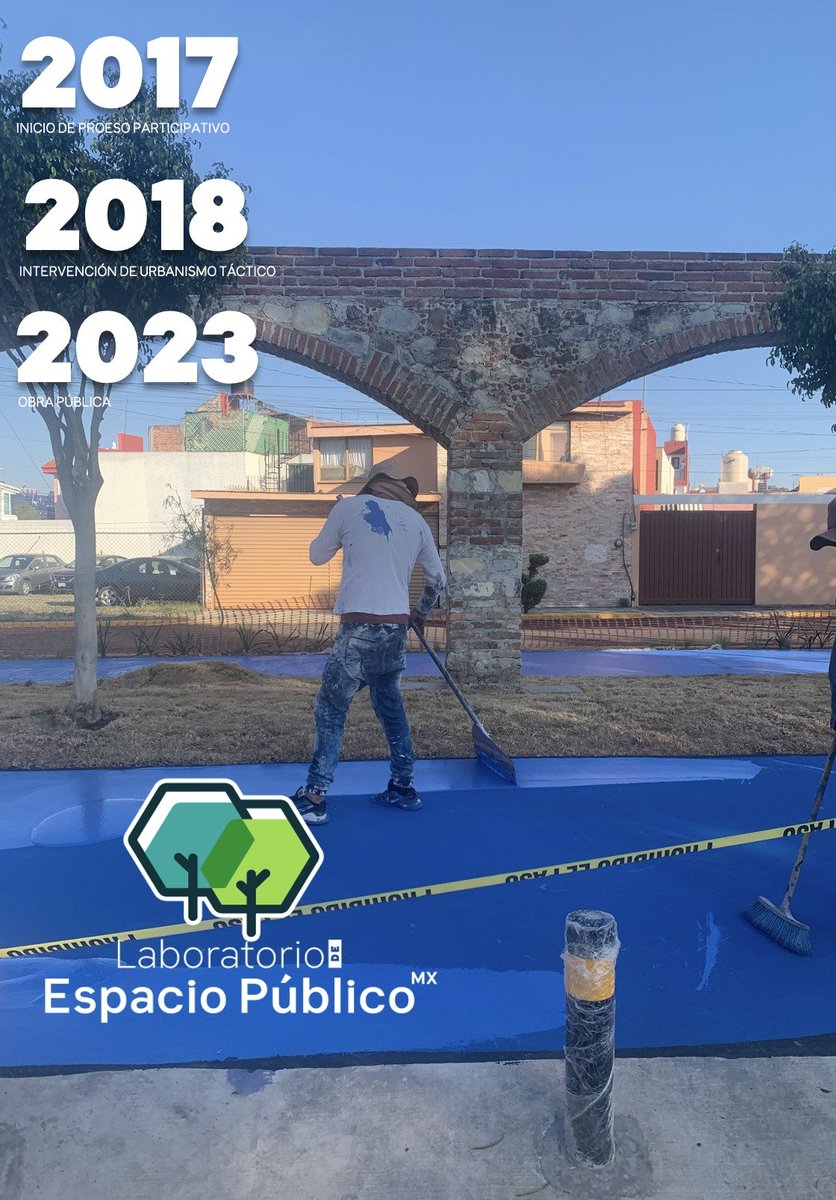 ¡Ya casi, ya casi! Nuestra primera intervención de Urbanismo Táctico (2018) está por culminar su ciclo en transformarse en un espacio con materiales de larga durabilidad (2023).
¡RT si quieres que armemos un webinar gratuito dando a conocer el proceso de este proyecto! 📷
