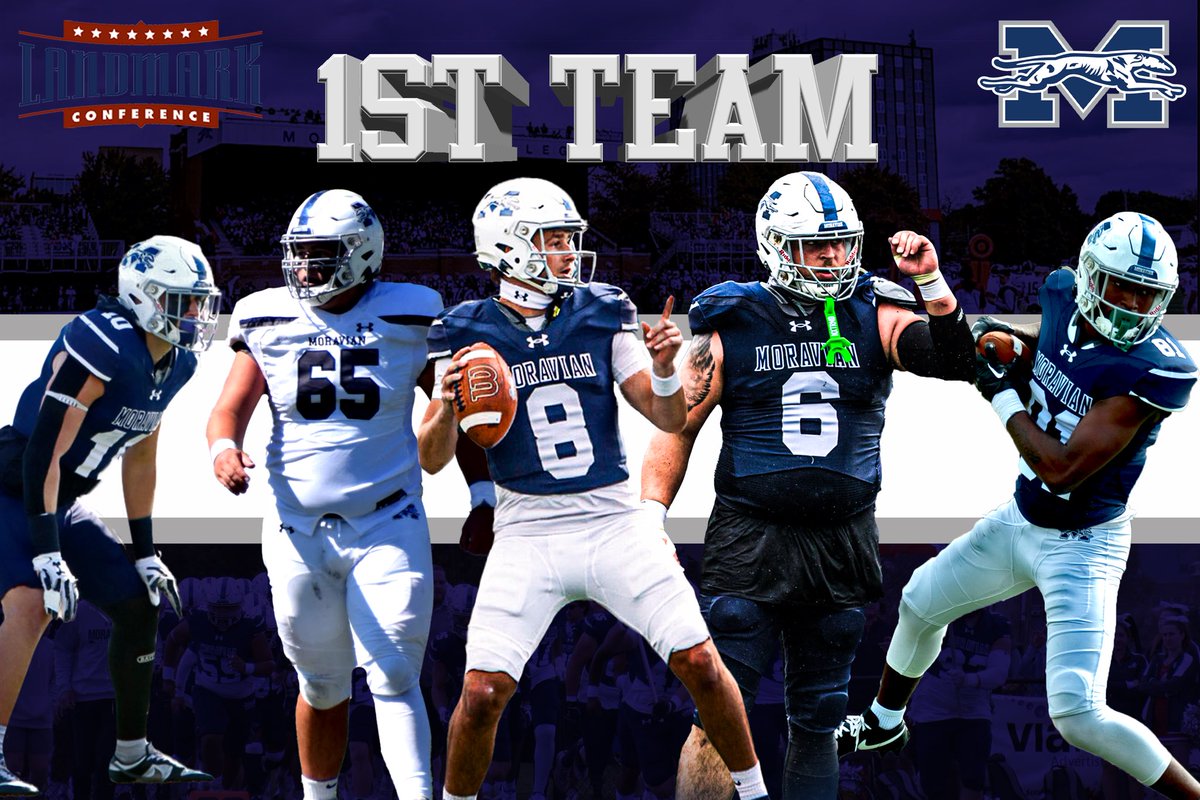 Moravian Football (@moravianfb) on Twitter photo Congrats to our 1st Team All - <a href="/LandmarkConf/">Landmark Conference</a> Selections!
Clay Basile LB - <a href="/Becahi_Hawks/">Bethlehem Catholic</a>
Reins Leedy OL - <a href="/CBEastFootball/">Central Bucks EAST Football</a>
Jared Jenkins QB - <a href="/FHSFBBGGC/">Freedom High School Football Bethlehem, PA</a>
Jeremy McGuigan DT - <a href="/QPantherFB/">QTOWN FOOTBALL</a>
Jordan Bingham WR - <a href="/NCHSPanthersFB/">North Central Football</a>
#HoundEm #Team97 #PPT Congrats to our 1st Team All - <a href="/LandmarkConf/">Landmark Conference</a> Selections!
Clay Basile LB - <a href="/Becahi_Hawks/">Bethlehem Catholic</a>
Reins Leedy OL - <a href="/CBEastFootball/">Central Bucks EAST Football</a>
Jared Jenkins QB - <a href="/FHSFBBGGC/">Freedom High School Football Bethlehem, PA</a>
Jeremy McGuigan DT - <a href="/QPantherFB/">QTOWN FOOTBALL</a>
Jordan Bingham WR - <a href="/NCHSPanthersFB/">North Central Football</a>
#HoundEm #Team97 #PPT