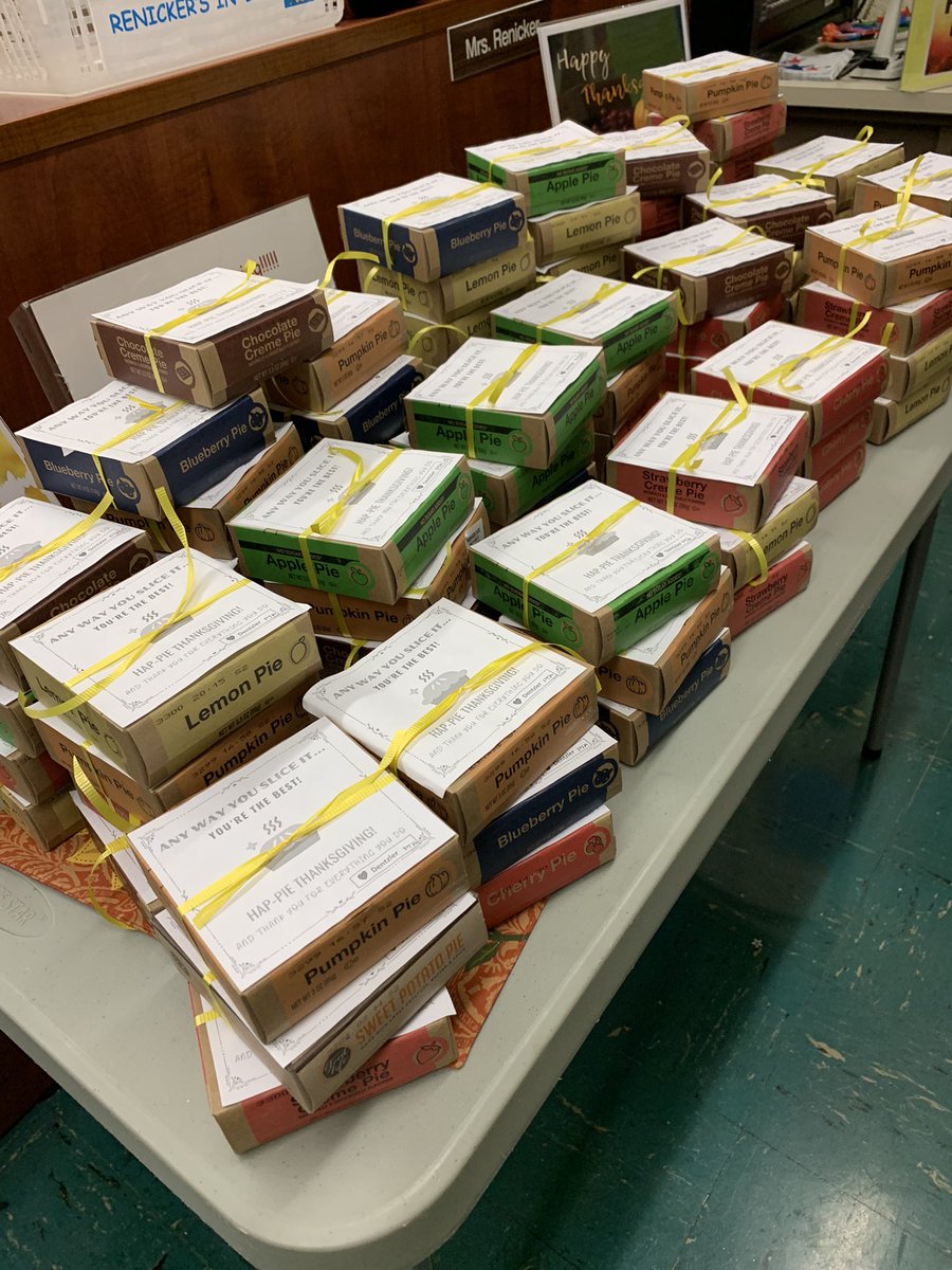PCSDdentzler's tweet image. Pie day at Dentzler is always a big hit. Happy Thanksgiving to our awesome Staff. #PCSD proud #Dentzlereagles #Grateful