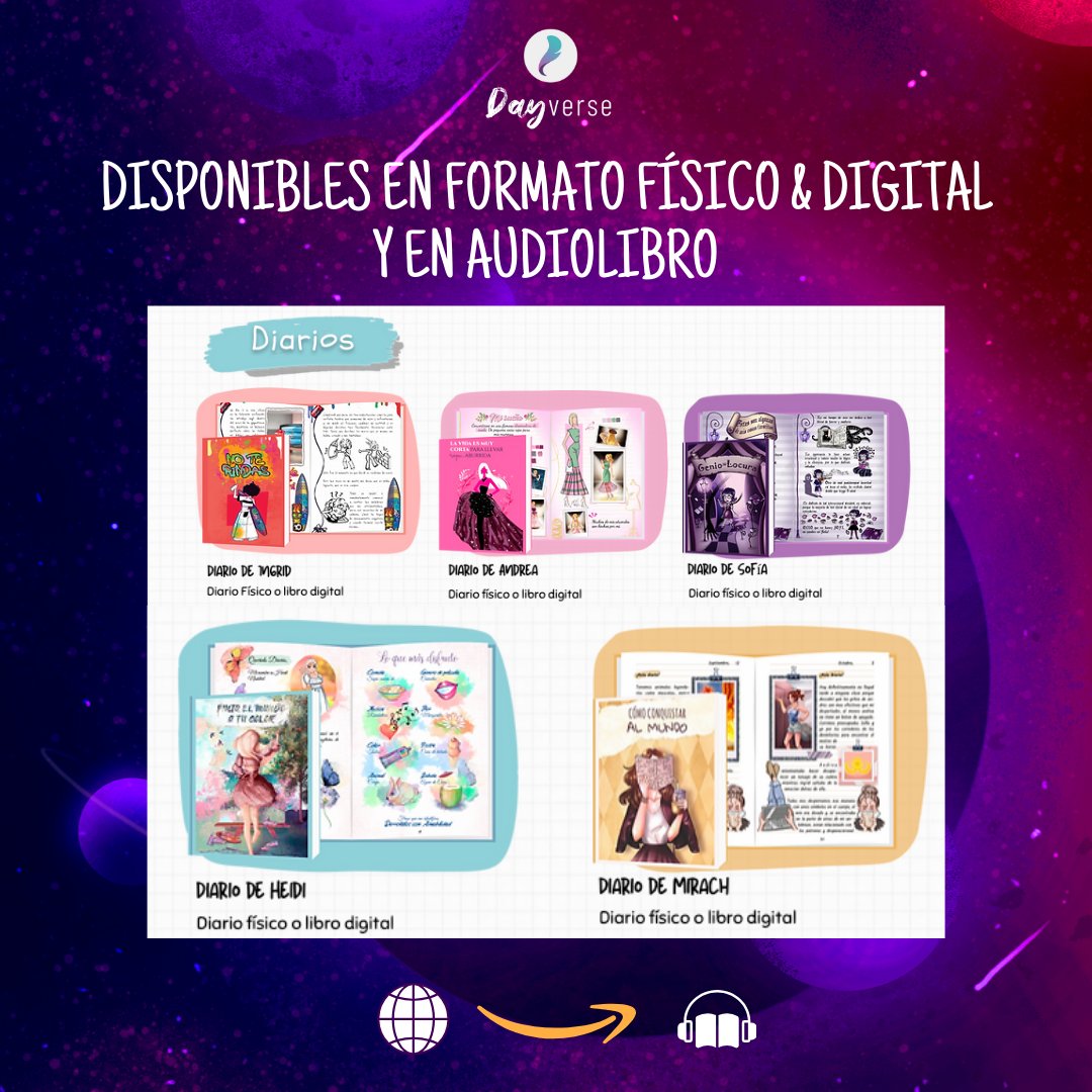 dayversedmf's tweet photo. 📖 ¿Qué cuentan las chicas en sus diarios?  En nuestra web tienes disponibles todo los #diarios en formato digital, físico y en #audiolibro.
➡️ Si tuvieses que comenzar por uno los 5 diarios, ¿por cuál sería? Te leo en comentarios 👇
LINK https://t.co/9Z6TdNTXyx https://t.co/bINft7N5ZG