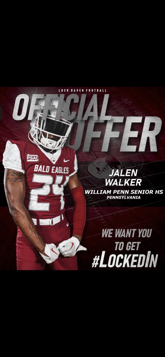 JalenWalker71's tweet photo. Excited to announce that I have received my first offer from the University of Lock Haven‼️‼️
@coachpetite @RussellStoner24 https://t.co/os54b1iJXJ