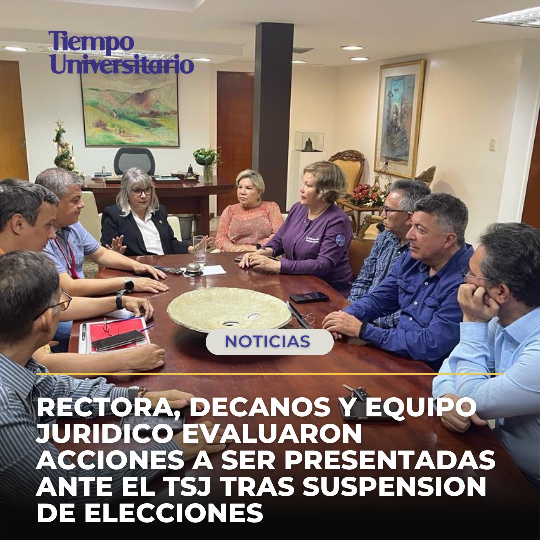 UCarabobo's tweet photo. #Noticias Rectora @jessydivo, decanos y equipo jurídico evaluaron acciones a presentar este jueves #23Nov ante el TSJ || Tras suspensión de elecciones de la @UCarabobo 

https://t.co/Z1ViebjQ9G https://t.co/h0YcsBPaw8