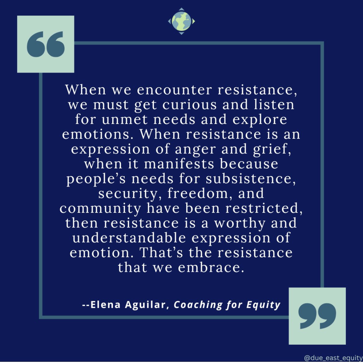 We often discuss resistance *against* equity and antiracism efforts, but there IS a time to embrace resistance and lean in to emotion. How do you uncover which needs are unmet when facilitating, teaching, talking with colleagues?

#educationalequity #antiracism #racialequity