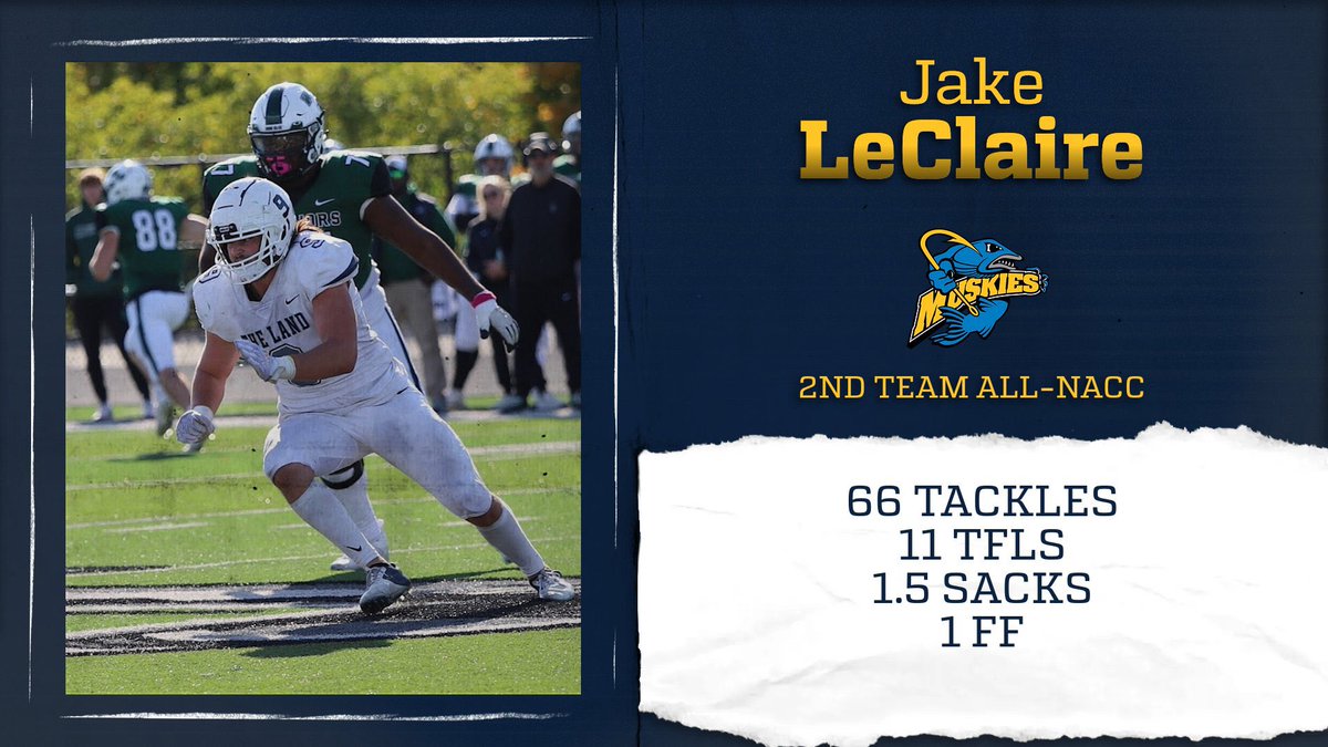 Congrats to senior DL Jake LeClaire on a dominant season and 2nd Team All-NACC recognition