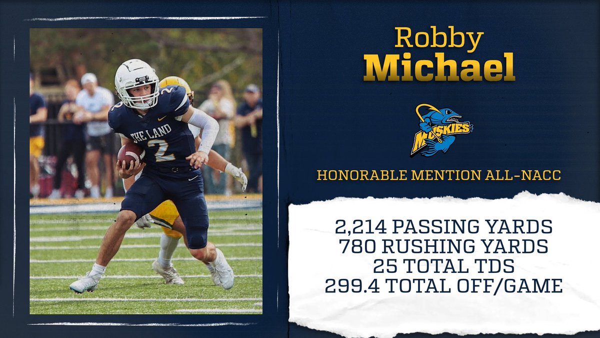 Congrats to QB1 Robby Michael on his addition to the All-NACC team