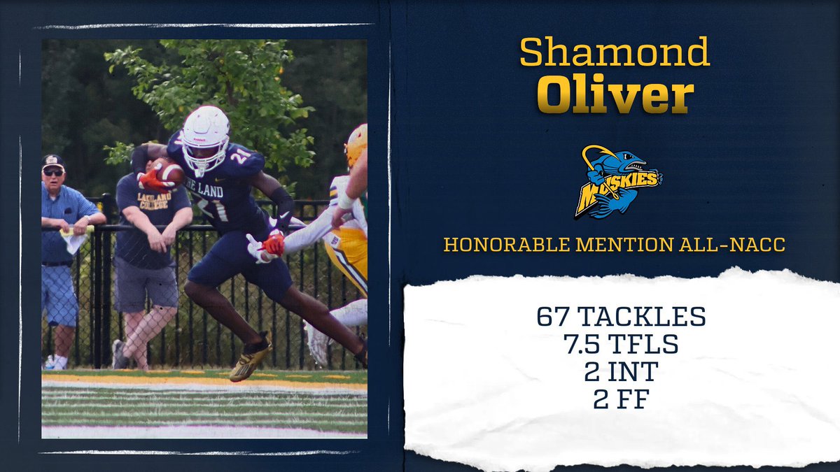 Congrats to ballhawking sophomore safety Shamond Oliver on his All-NACC recognition