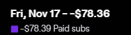 MrGibGibson's tweet photo. Keep an eye on your twitch payments.
Twitch support wont even tell me who / what caused this, and instantly closed my support request when asking for my funds back.

@Twitch @TwitchSupport https://t.co/0W5XMkuCFK