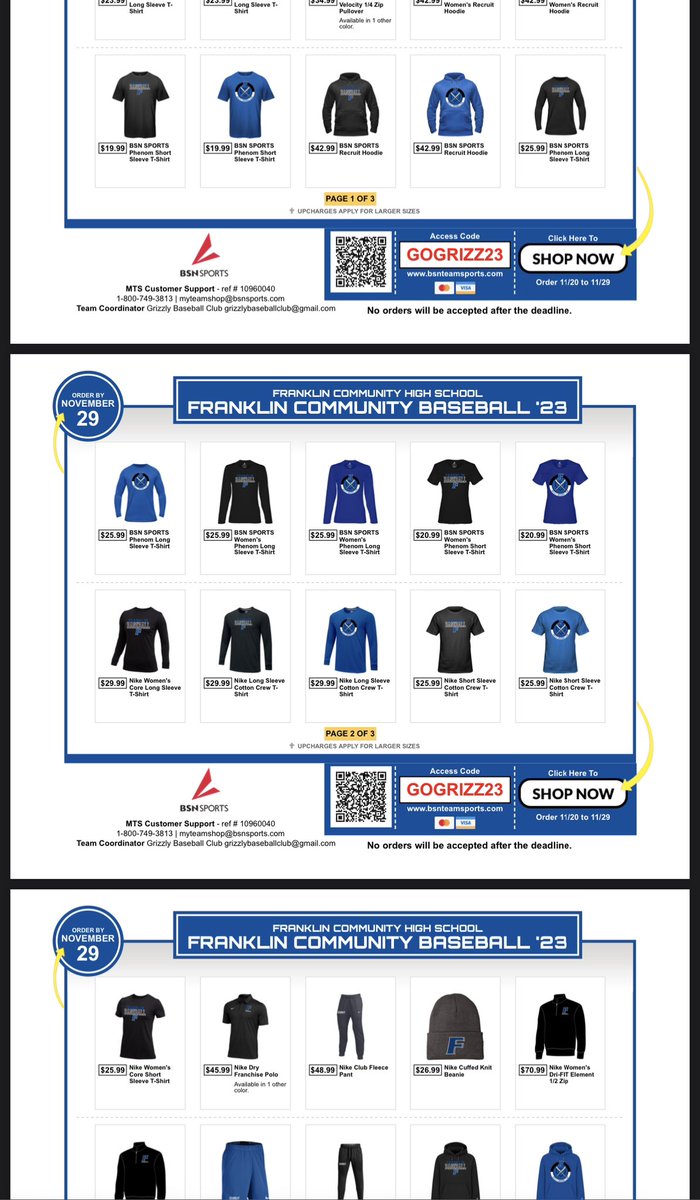 The spirit wear store for Franklin baseball is now open! Click on this link to check out all of your options - google.com/url?q=https://…

Store closes on November 29!
