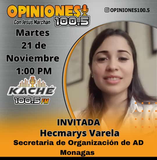 HecmarysV1209's tweet photo. #20Nov| Mañana estaré en entrevista con el amigo Jesús Marchan, conversando sobre las próximas actividades en el estado y otros temas de interés. Convencidos de que con Organización y Disciplina AD se crece.
#LEMPresidente
#ADMonagas https://t.co/zhgdccEVeS