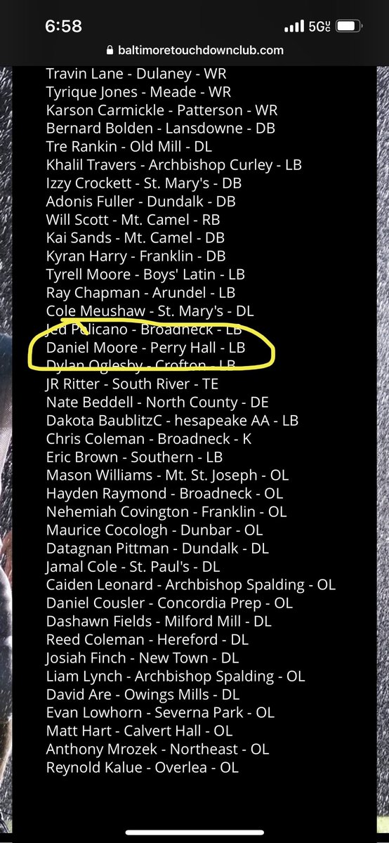 Thank you <a href="/BTC_1988/">BTC</a> for selecting me to play in the BTC All Star game Dec 9 at  the Under Armour House! <a href="/PHGatorsFB/">Perry Hall Football</a>