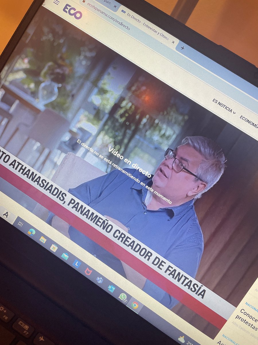 Ritapanama's tweet photo. @ecotvpanama @adelasaltiel @MeducaPma ¿Por qué no puedo ver @ecotvpanama  en línea desde el miércoles de la semana pasada? Sale un mensaje de que no están transmitiendo. La imagen se queda así congelada😢 https://t.co/jq3ETeAV8E