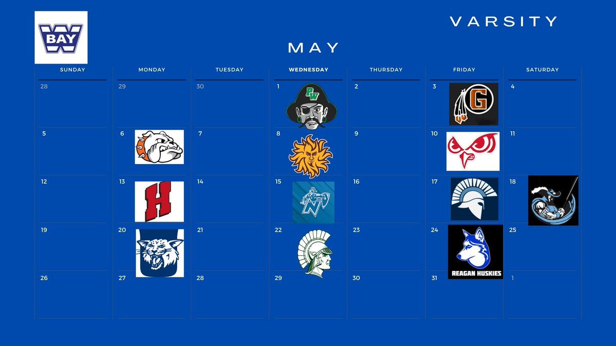 2024 varsity schedule is complete! Mark your calendars and start the countdown to April 2 @ Cahill.