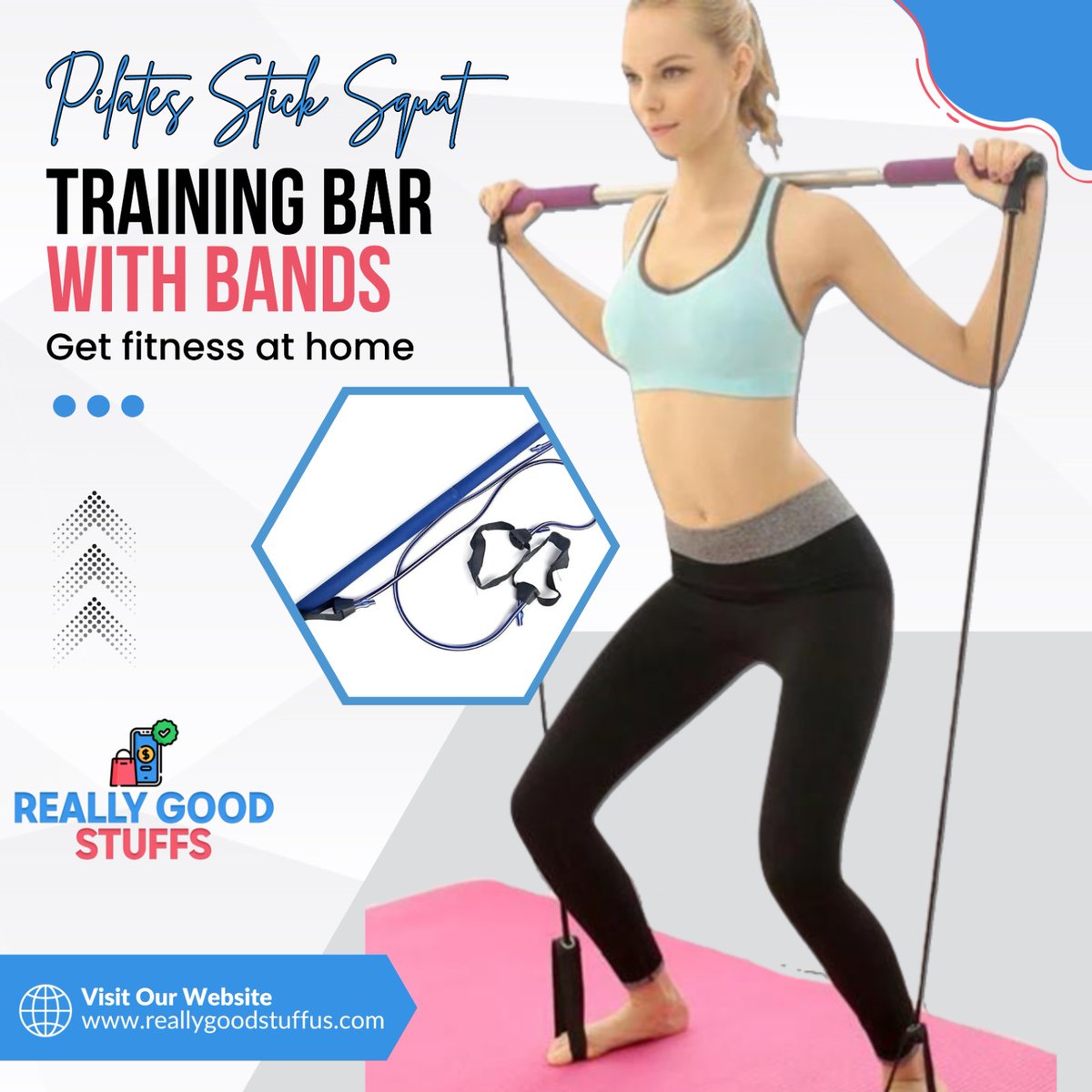 RG_Stuff_US's tweet image. The Pilates resistance band helps you build muscle, butt, leg, arm and increase flexibility, agility while also getting cardio in. 
Shop Now:
reallygoodstuffus.com/products/pilat…

Dm us for more details or click the link in Bio.
-

#ReallyGoodStuffus #PilatesStick #SquatTraining #FitnessGear