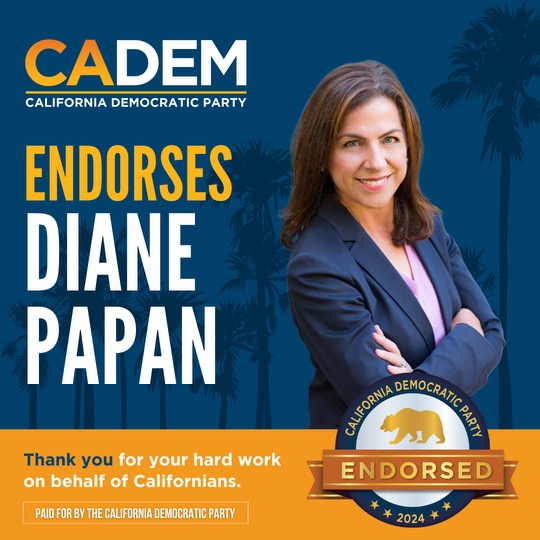 Thank you Assemblymember @DianePapan for fighting for California! #CADEM #Organize2Win