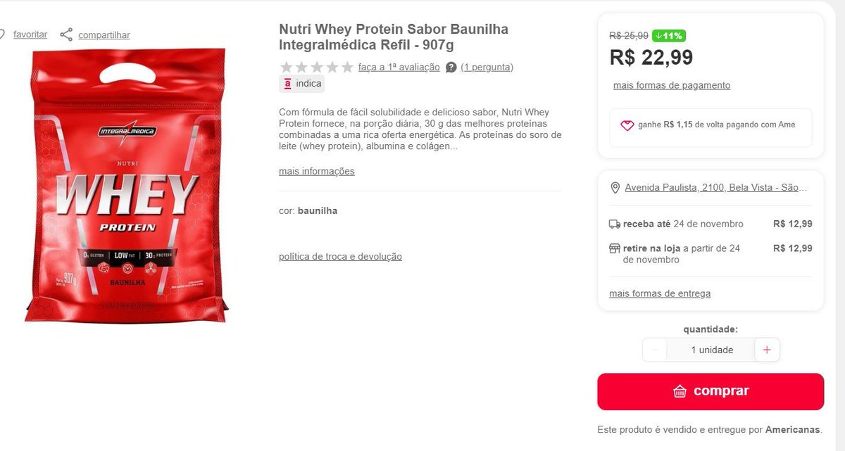 ProjectFollowGO's tweet image. Nutri Whey Protein Sabor - 907g

cutt.ly/1wUZ1Bmr