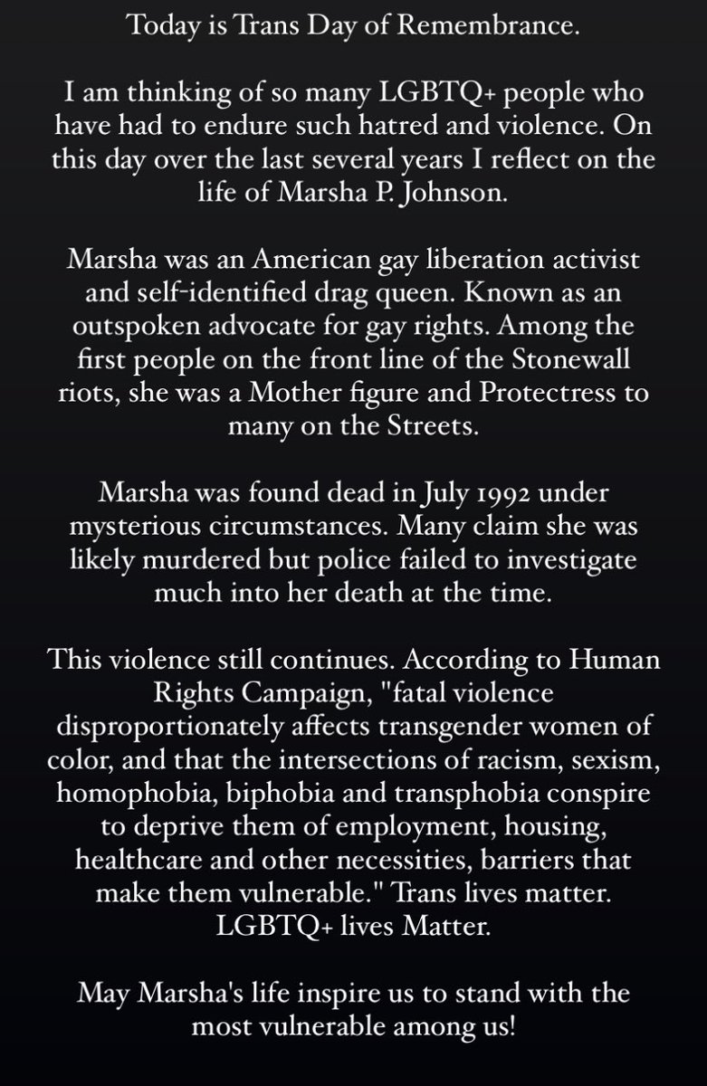 Today is #TransDayOfRememberance Among the first people on the front line of the Stonewall riots, Marsha was a Mother figure and Protectress to many on the Streets. May Marsha's life inspire us to stand with the most vulnerable among us! kellylatimoreicons.com