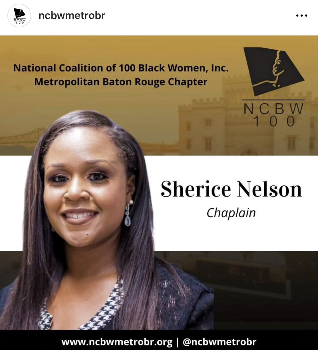 I’m happy to announce 📣 my Chaplincy with the National Coalition of 100 Black Women, Inc. - Metropolitan Baton Rouge Chapter. I will serve as a Chapter Officer for the Board of Directors from 2023-2025.