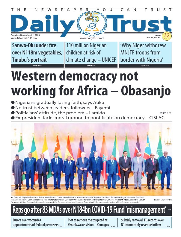 alpha1065fm's tweet photo. Newspaper 🗞️ #Headlines Tuesday 21st  Nov  2023:
#SportsUpdate #BreakingNews 
#NigerianNews
#OrieMarketDay

(1) https://t.co/lZcbiqeZnk