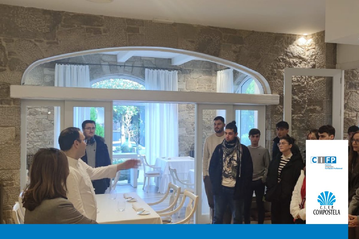 CIFPCOMPOSTELA's tweet image. Os alumnos de 2° XAT visitaron a semana pasada o Parador de Muxía para coñecer os segredos dun edificio tan singular e a organización do departamento de pisos. ✨ Ademais, tamén visitaron as instalacións do Wellness&amp;amp;Vilas Retiro da Costiña da man do seu xerente, Manuel Costiña.