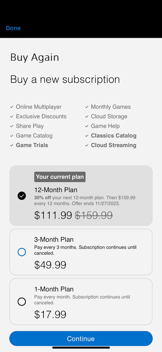 AndyTalkGames's tweet photo. Sale on playstation plus premium.  It's 30% off which comes to $112.  Sale ends 11/27. Only catch is that you have to buy it through the ps app on your phone.  Totally worth it since you'll avoid the price #PSPlus #PlayStation5 #BlackFriday2023 #BlackFridayDeals #psnsubscription https://t.co/7fck0TQxfi