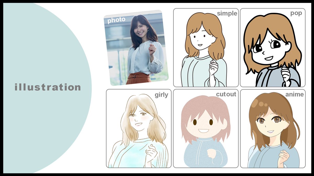 Tette_Design's tweet photo. 【本日の動き】
📎イラスト作成
📎案件スライド作成
　⏩Illustratorの練習がてら、フリー素材を様々なテイストのイラストに描き起こしてみました。イラストは趣味で描いてましたが、実案件にも役立てたいのでもっと練習していこうと思います❗️ https://t.co/mE5pE1tdgt